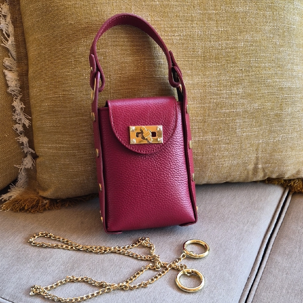 Anna Paola Red Leather Bag